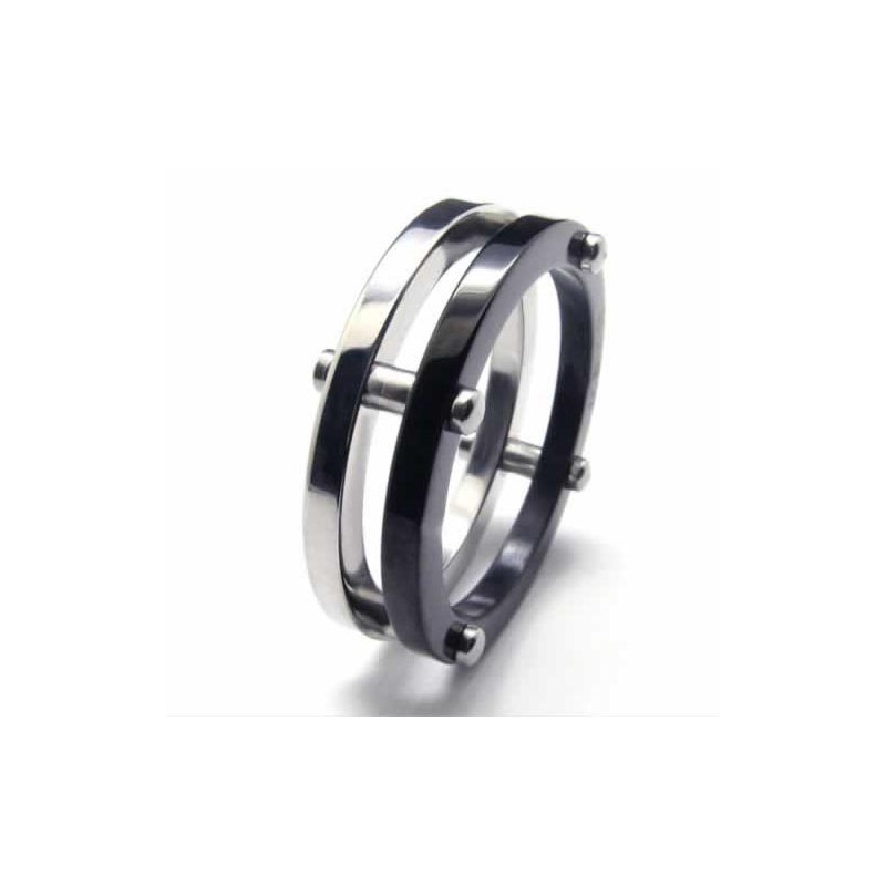 Inel De Titan Two Circles Pentru Bărbați, 6 Mm Inel De Titan Two Circles Pentru Bărbați, 6 Mm