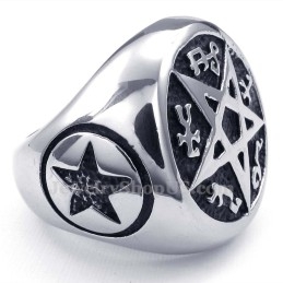 Inel De Titan Cu Stea Cu Cinci Colțuri