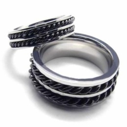 Inel Din Titan De 5 Mm Cu Două Caneluri Și Bandă De Lanț