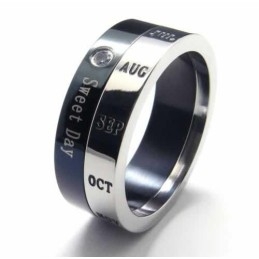 Inel Sweet Day De 8 Mm Cu Diamante Încrustate În Titan Și Bandă De Curte