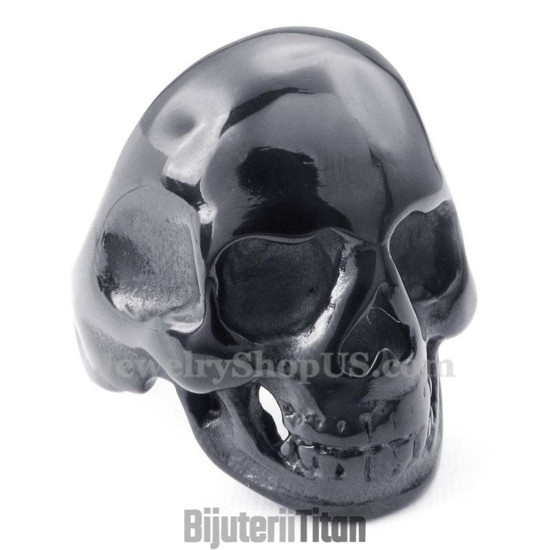 Inel Cu Craniu Din Titan Negru Inel Cu Craniu Din Titan Negru