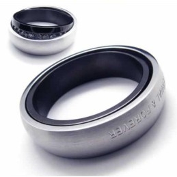 Inel Eternal & Forever Cu Diamante Încrustate În Titan De 6 Mm Și Bandă De Curte
