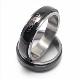 Inel Bărbătesc Din Titan Negru De 6 Mm