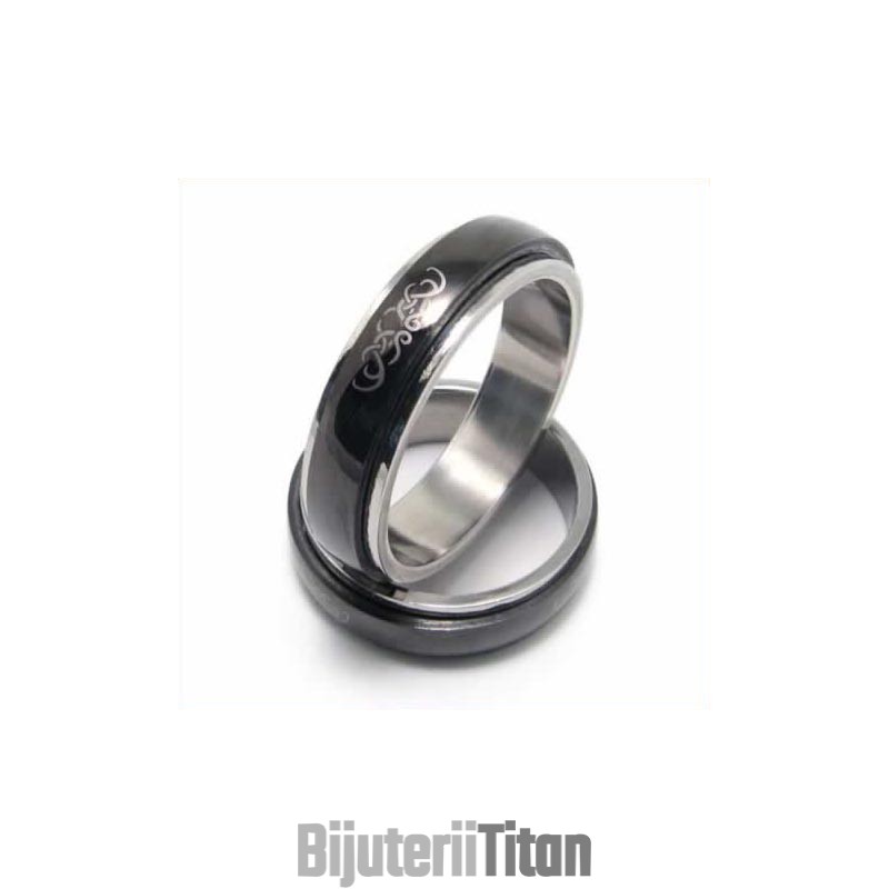 Inel Bărbătesc Din Titan Negru De 6 Mm Inel Bărbătesc Din Titan Negru De 6 Mm