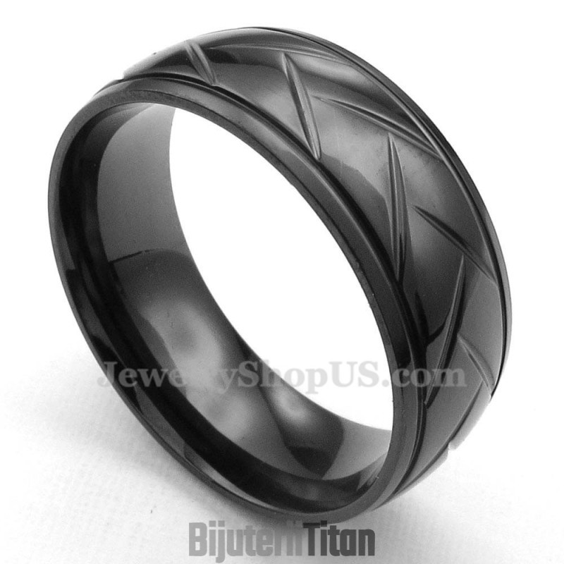 Inel Din Titan Cu Flori Negre Hack Inel Din Titan Cu Flori Negre Hack