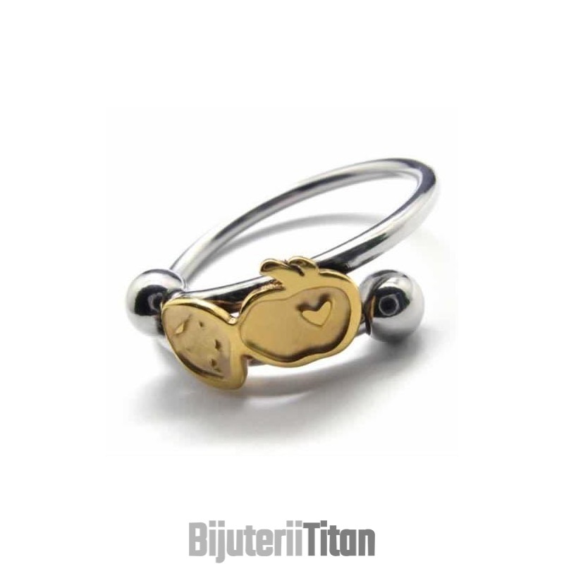 Inel Din Titan Și Aur Fruit Love De 8 Mm Inel Din Titan Și Aur Fruit Love De 8 Mm