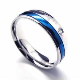 Inel Unisex Din Titan Cu Diamant De 6 Mm