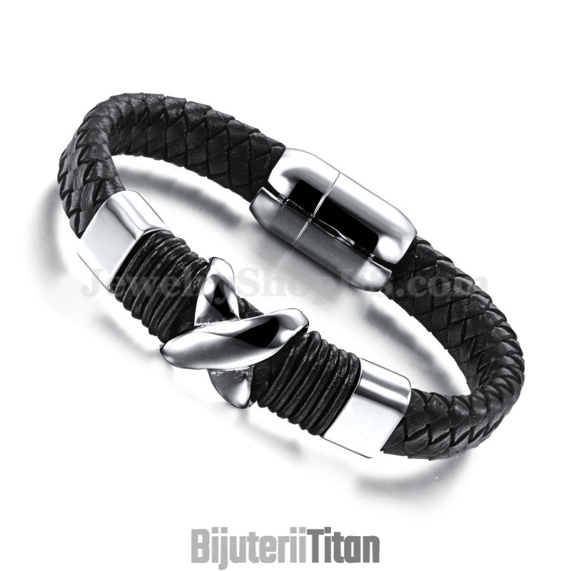 Brățară Din Piele De Titan Pentru Bărbați La Modă C902