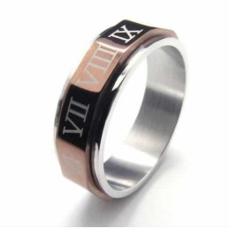 Inel De Titan Pentru Bărbați Cu Cifre Romane De 7 Mm