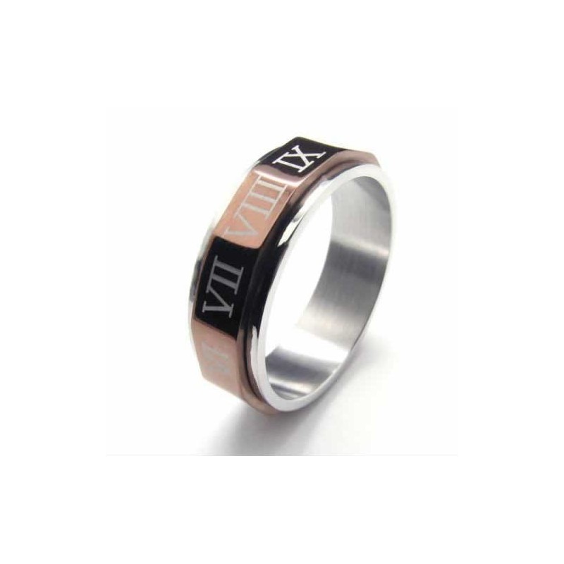 Inel De Titan Pentru Bărbați Cu Cifre Romane De 7 Mm