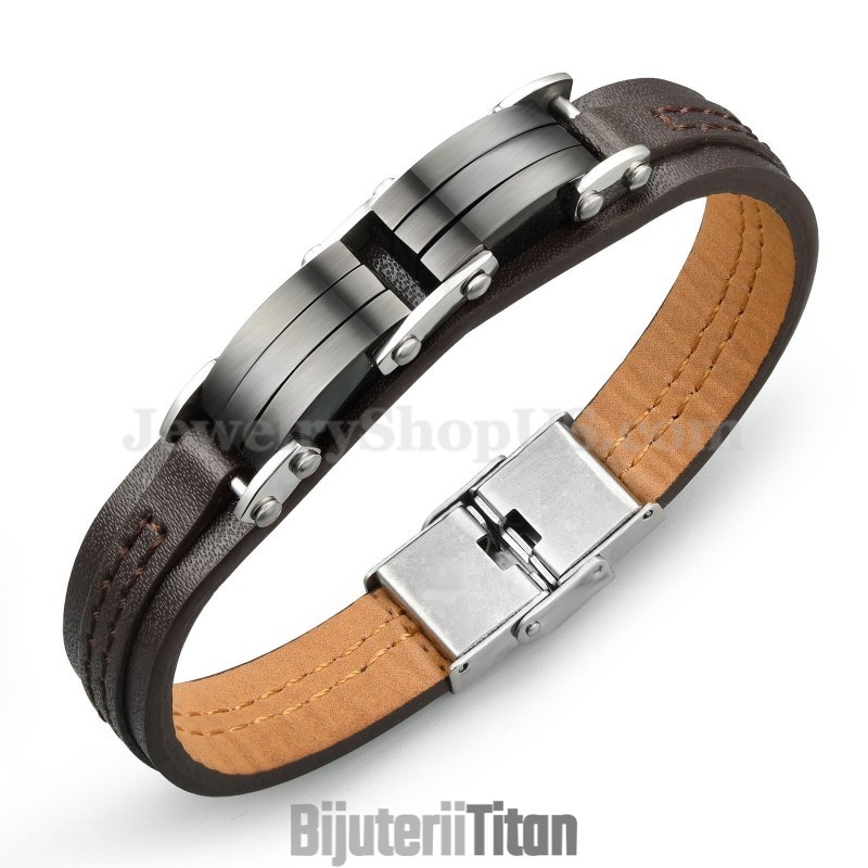 Brățară Clasică Din Piele De Titan Pentru Bărbați C963