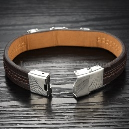 Brățară Clasică Din Piele De Titan Pentru Bărbați C963