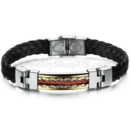 Brățară Bărbătească Din Piele De Titan Cu Personalitate C817