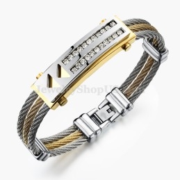 Brățară Bărbătească La Modă Cu Zirconiu Și Titan C783