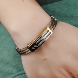 Brățară Bărbătească La Modă Cu Zirconiu Și Titan C783