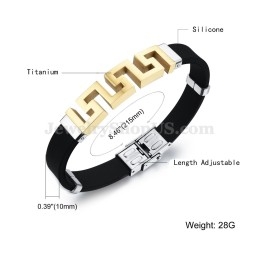 Brățară Bărbătească Din Titan, Auriu, Cu Goluri, C996