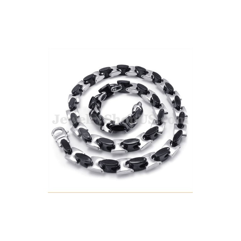 Lanț De Colier Superb Din Titan Pentru Bărbați, Negru