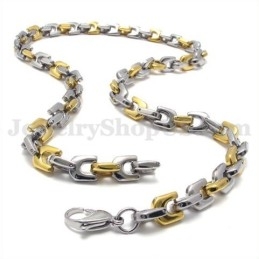 Lanț De Colier Din Titan Pentru Bărbați, Auriu La Modă