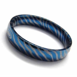 Inel De Damă Din Titan Albastru De 4 Mm