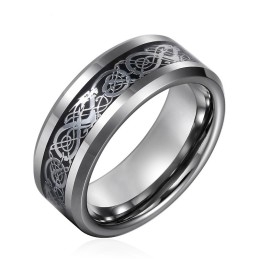 Inele De Tungsten Cu Personalitate La Modă Pentru Bărbați Cu Modele De Dragon