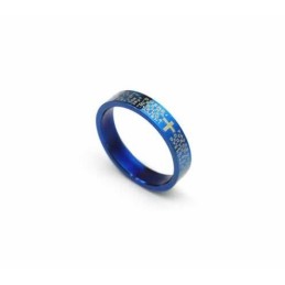Inel Bărbătesc Din Titan Albastru, Cu Cruce Biblică, 4 Mm