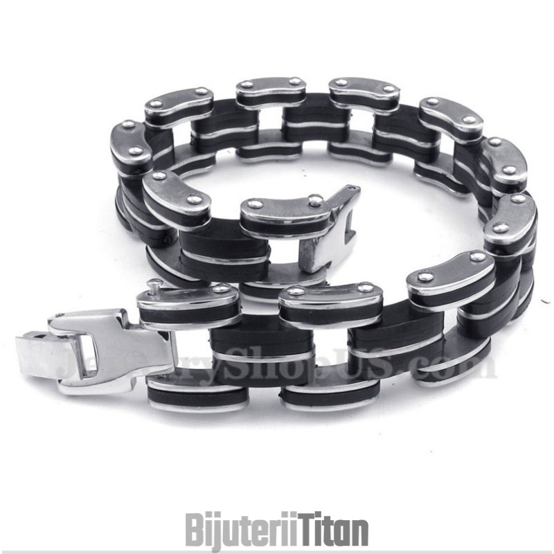 Brățară Bărbătească Din Titan Și Cauciuc Brățară Bărbătească Din Titan Și Cauciuc