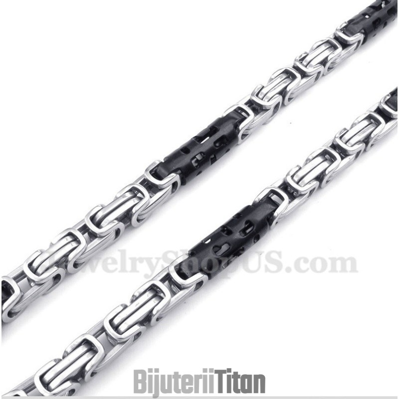 Colier Cilindric Negru Din Titan Pentru Bărbați