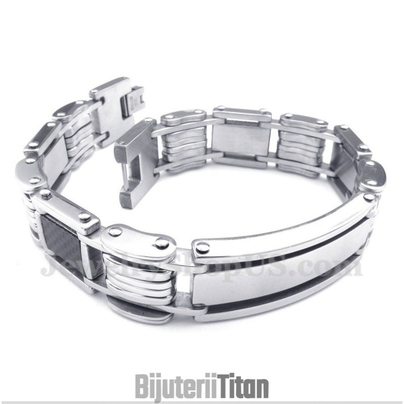 Brățară Bărbătească Din Titan Și Fibră De Carbon