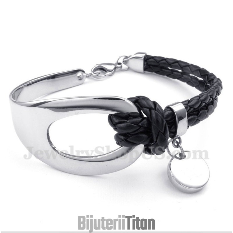 Brățară Din Piele Și Titan Pentru Bărbați