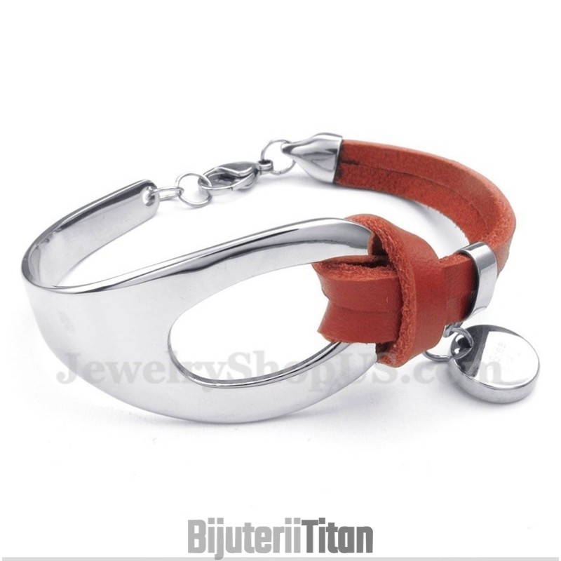 Brățară Din Piele Și Titan Pentru Bărbați