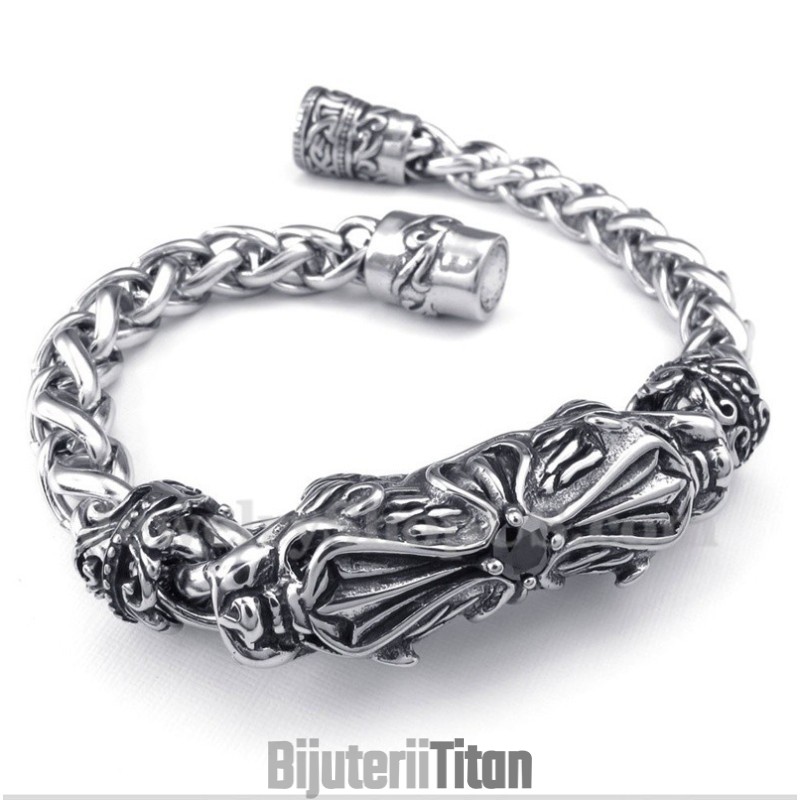 Brățară Bărbătească Din Titan Turnat Cu Diamante Brățară Bărbătească Din Titan Turnat Cu Diamante