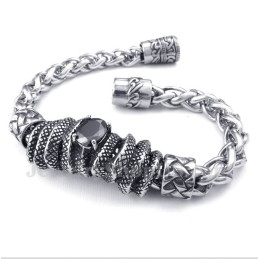 Brățară Bărbătească Din Titan Turnat Cu Diamant Negru