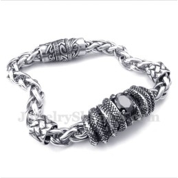 Brățară Bărbătească Din Titan Turnat Cu Diamant Negru