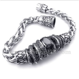 Brățară Bărbătească Din Titan Turnat Cu Diamant Negru