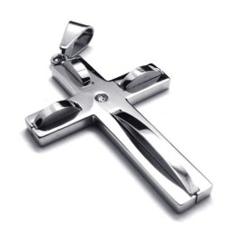 Pandantiv Din Titan Cu Cruce Și Valuri La Modă