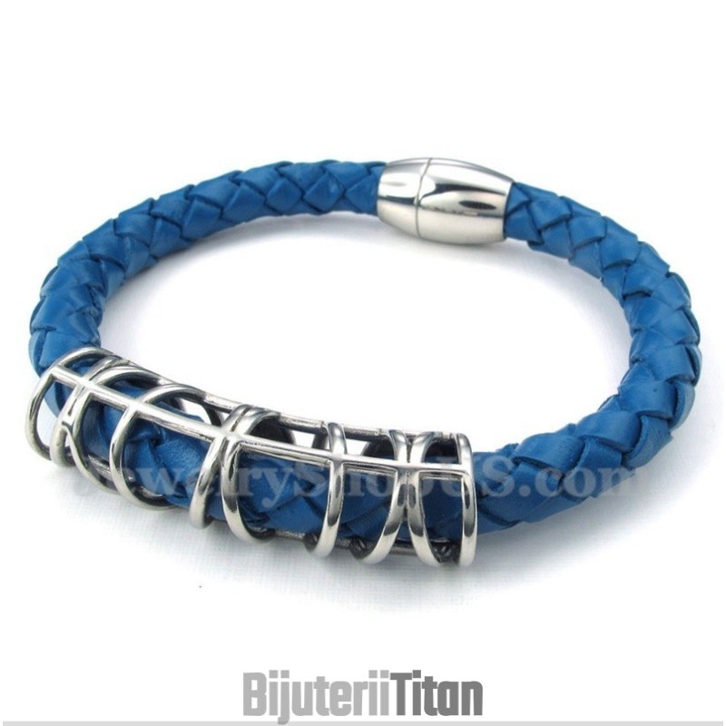 Brățară Din Piele Și Titan Pentru Bărbați