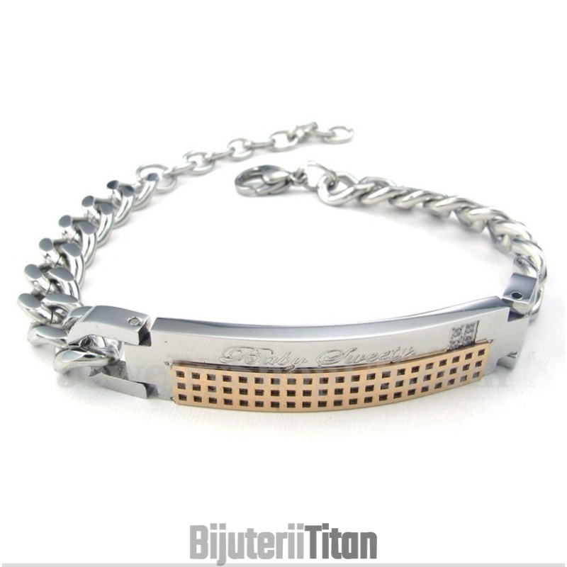 Brățară De Cuplu Din Titan Cu Diamante Pentru Femei Brățară De Cuplu Din Titan Cu Diamante Pentru Femei