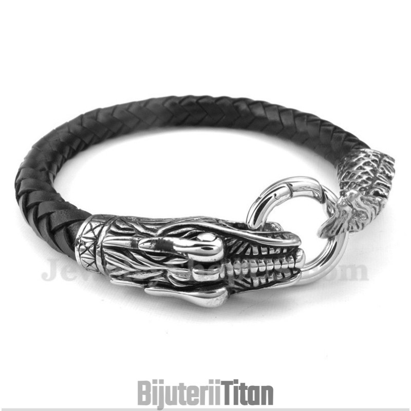Brățară Din Piele Și Titan Pentru Bărbați Brățară Din Piele Și Titan Pentru Bărbați