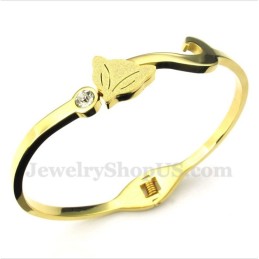 Brățară Bărbătească Din Titan Cu Vulpe Aurie