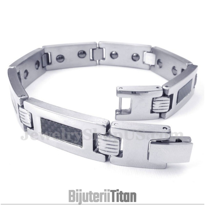 Brățară Magnetică Din Fibră De Carbon Și Titan Pentru Bărbați Brățară Magnetică Din Fibră De Carbon Și Titan Pentru Bărbați