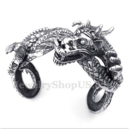 Brățară Bărbătească Cu Dragon Turnat Din Titan