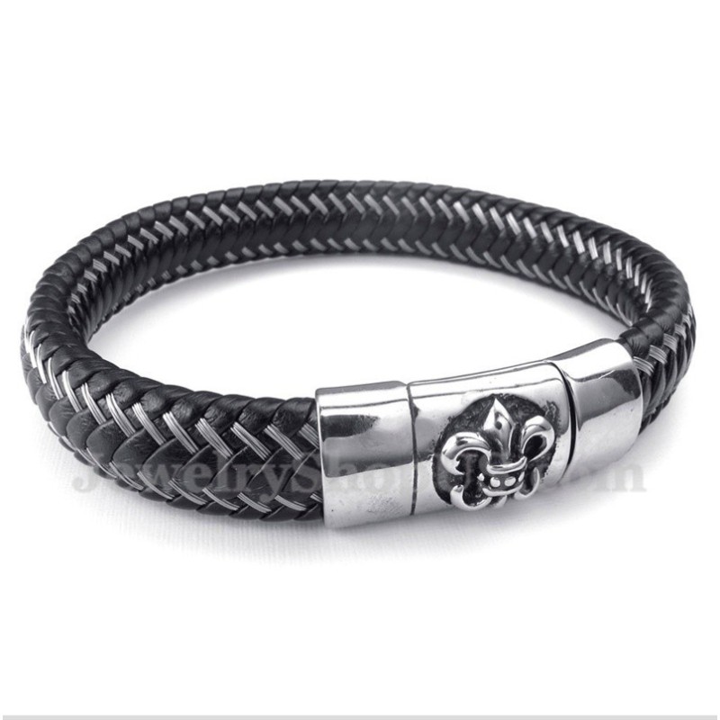 Brățară Bărbătească Din Piele Neagră Cu Magnet Și Cablu Din Titan Brățară Bărbătească Din Piele Neagră Cu Magnet Și Cablu Din Titan