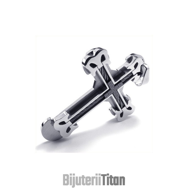 Pandantiv Din Titan Cu Cruce Sport La Modă (Negru) Pandantiv Din Titan Cu Cruce Sport La Modă (Negru)