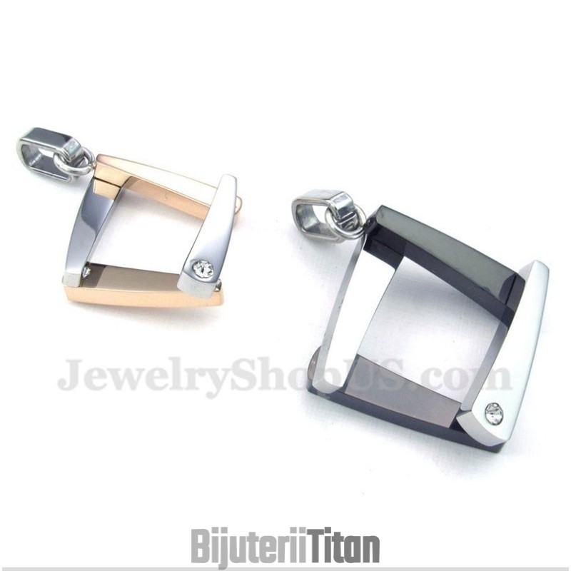 Pandantiv Pentru Cupluri Din Titan Și Diamant Cu Lanț Gratuit (O Pereche) Pandantiv Pentru Cupluri Din Titan Și Diamant Cu Lanț Gratuit (O Pereche)