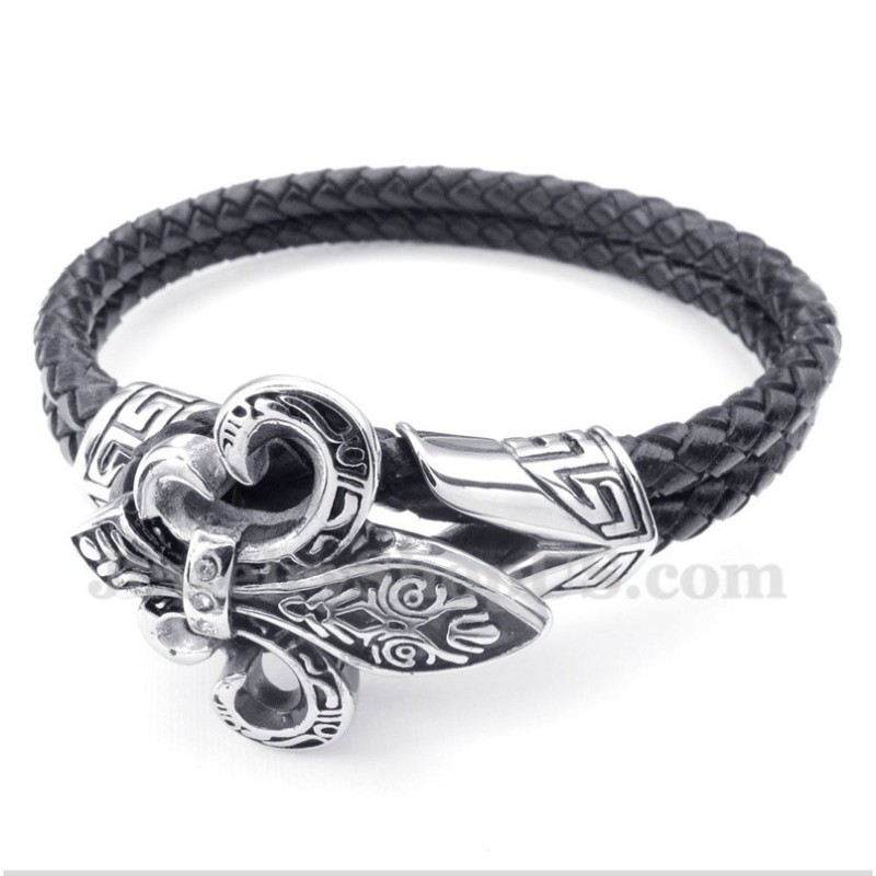 Brățară Din Piele Și Titan Pentru Bărbați