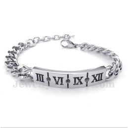 Brățară Bărbătească Din Titan Cu Cifre Romane Și Diamante