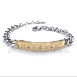 Brățară Bărbătească Din Titan Cu Cifre Romane Și Diamante