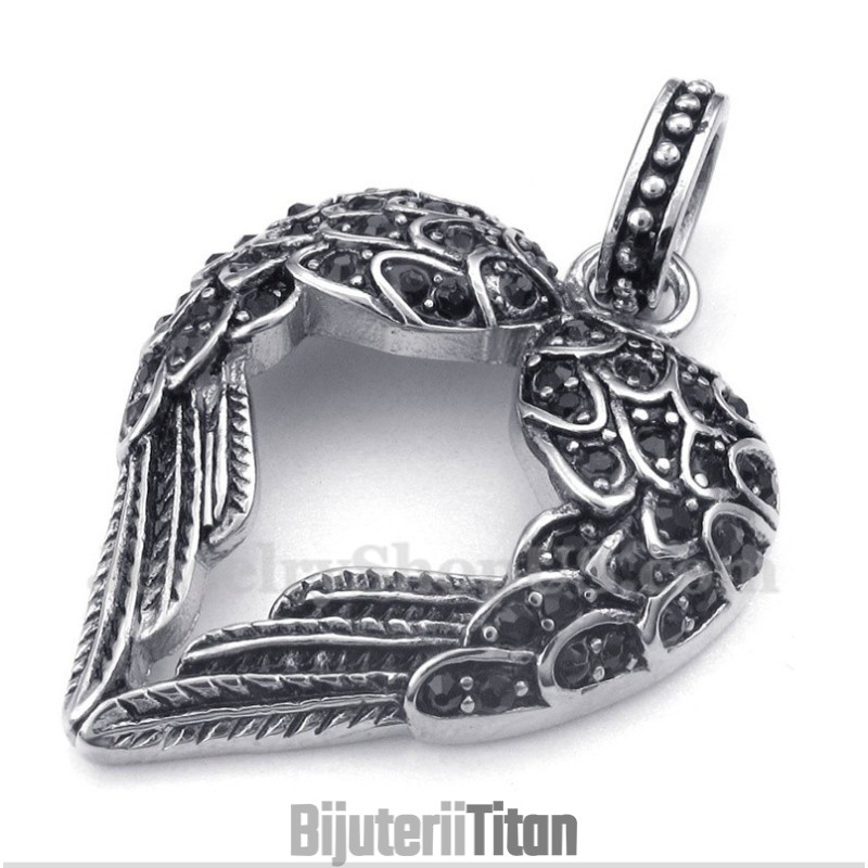 Pandantiv Bărbătesc Din Titan Cu Diamant Și Pană, Cu Lanț Gratuit Pandantiv Bărbătesc Din Titan Cu Diamant Și Pană, Cu Lanț Gratuit