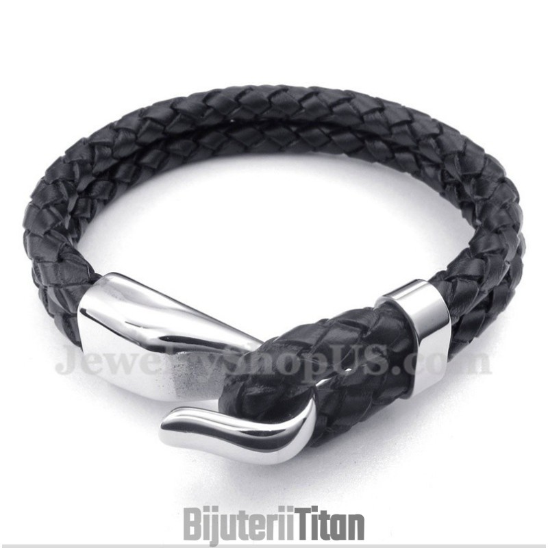 Brățară Din Piele Și Titan Pentru Bărbați