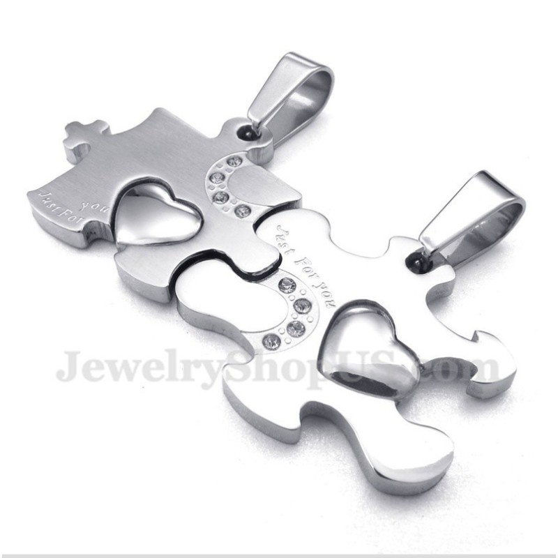 Pandantiv Puzzle Din Titan Pentru Cuplu Cu Lanț Gratuit (O Pereche) Pandantiv Puzzle Din Titan Pentru Cuplu Cu Lanț Gratuit (O Pereche)